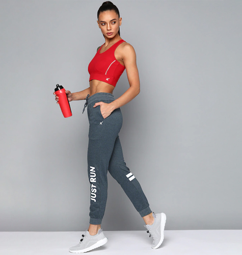 Blue Printed Detail Skinny Fit Joggers